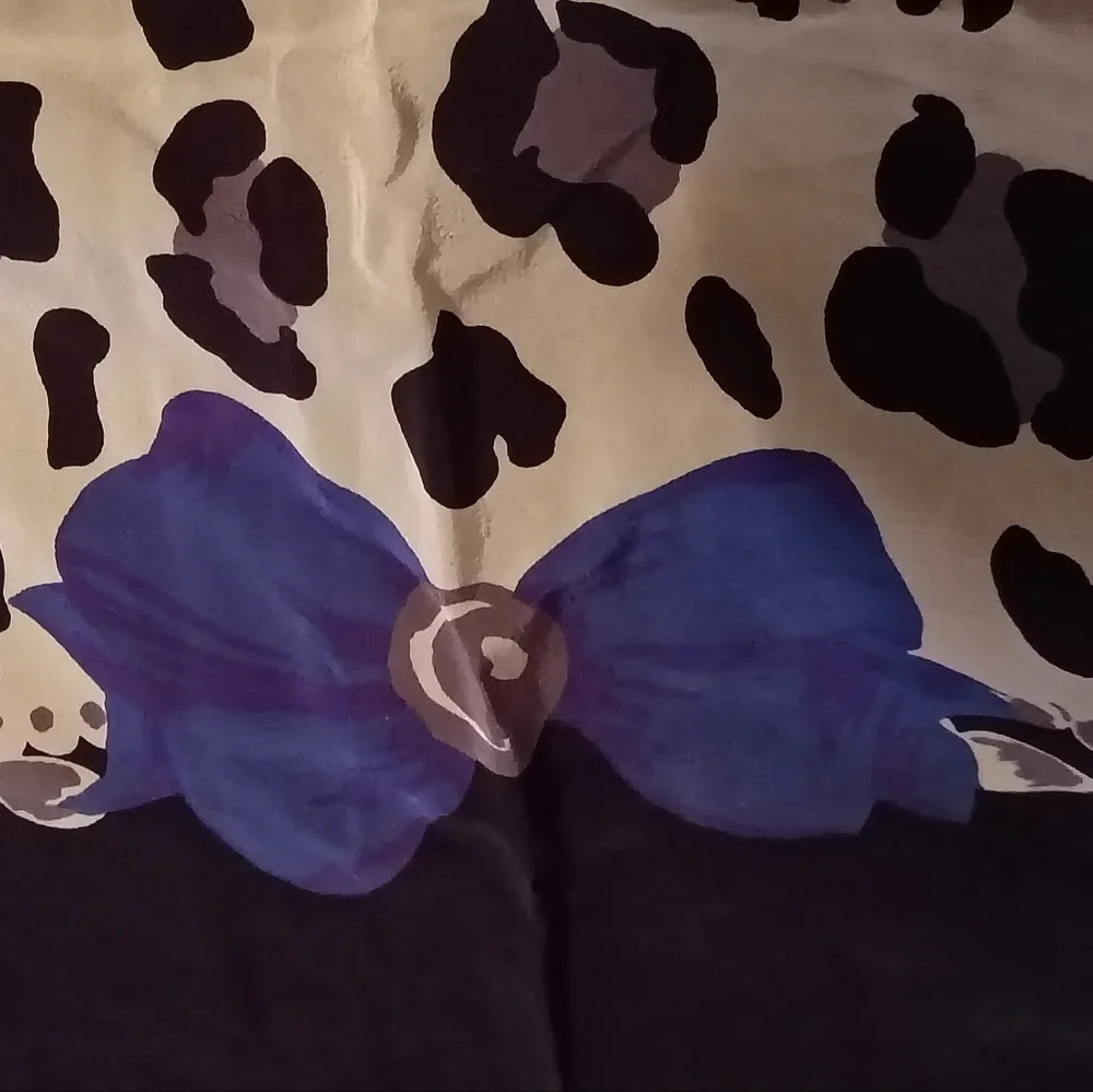 ❤️CHRISTIAN DIOR Bows and Leopard Print Silk Scarf